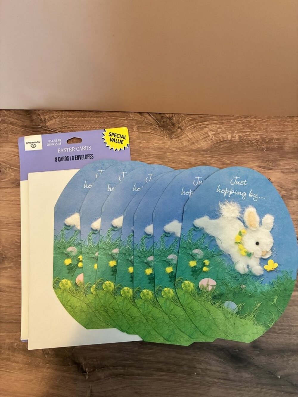Vintage Ambassador Easter Cards Set 7 Bunny Die-Cut Greeting Cards & Envelopes